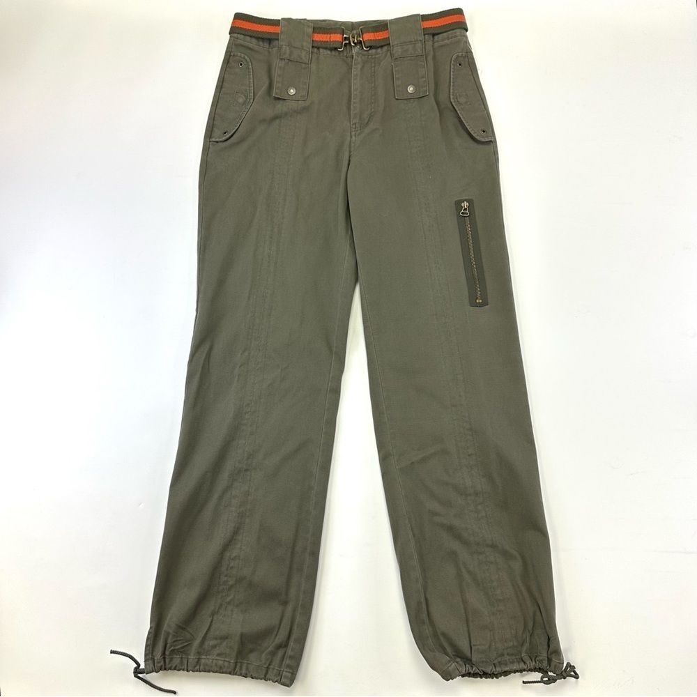Vintage 90s baggy womens pants Nevada Retro olive green grunge casual belted